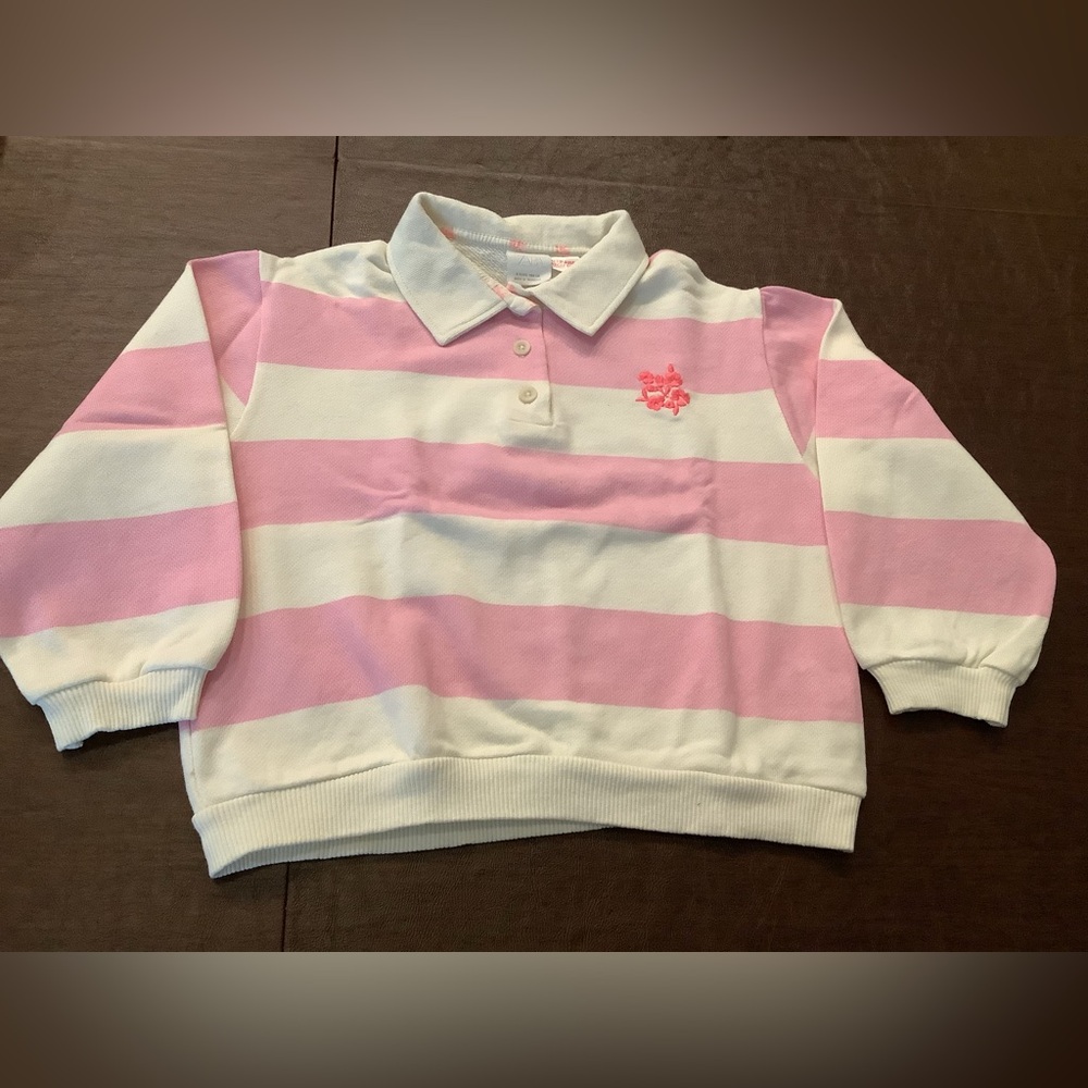 Zara Pink and White Striped Kids Sweatshirt